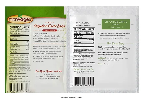 Miniatura 3 de Mrs. Wages Mezcla de condimentos para salsa de chipotle y ajo, rápida y fácil, condimento para salsa sabroso, variedad de usos, sabor fresco