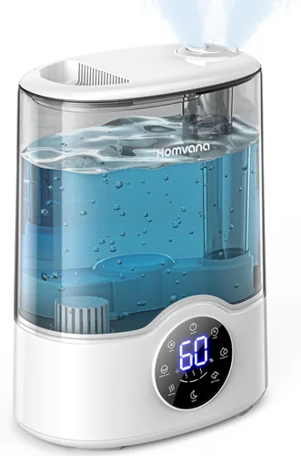 Homvana Humidificador para habitación grande, 7 L (807 pies ²), niebla inteligente cálida y fría, humidificadores de llenado superior para