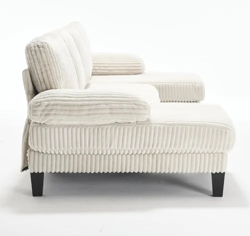 Miniatura 5 de Eafurn Sofá modular simétrico en forma de U con diván doble, moderno sofá esquinero tapizado de pana de gran tamaño, asiento profundo, cómodo sofá