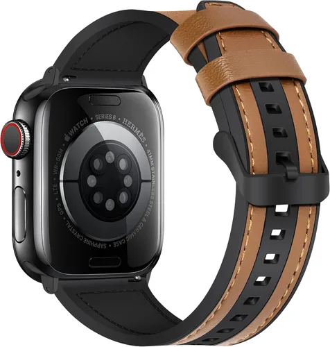Miniatura 12 de Correas de cuero magnéticas compatibles con Apple Watch 42mm (Serie 10/11) 41mm 40mm 38mm para hombres y mujeres, cuero genuino con hebilla