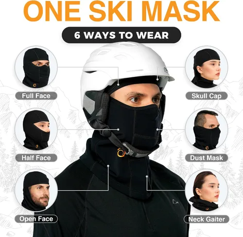 Miniatura 7 de Pasamontañas para motocicleta, máscara facial , osfa, Negro