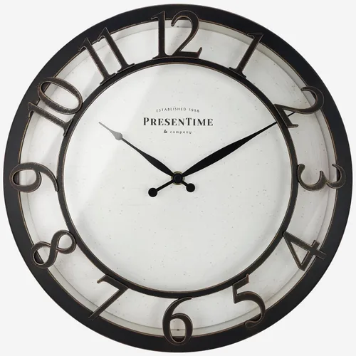 Miniatura 21 de Presentime & Co - Reloj de pared de la serie Farmhouse de 21 pulgadas, estilo Shiplap, número arábigo 3D elevado, acabado galvanizado. Decoración