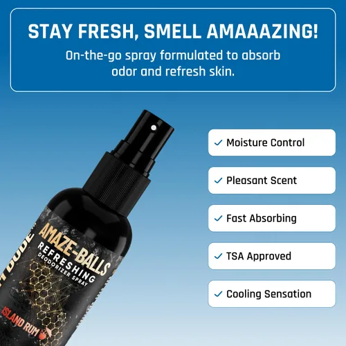 Miniatura 44 de Derm Dude Amaze Ball - Desodorante en aerosol para hombres Spray antirozaduras para ingle y saco con DeoPlex y aloe vera Control de olores