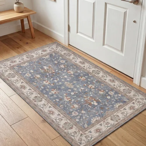Miniatura 53 de Kuden Alfombra pequeña de 2 x 3, lavable a máquina, parte trasera antideslizante, estilo vintage, suave, pelo bajo, alfombras de área para entrada