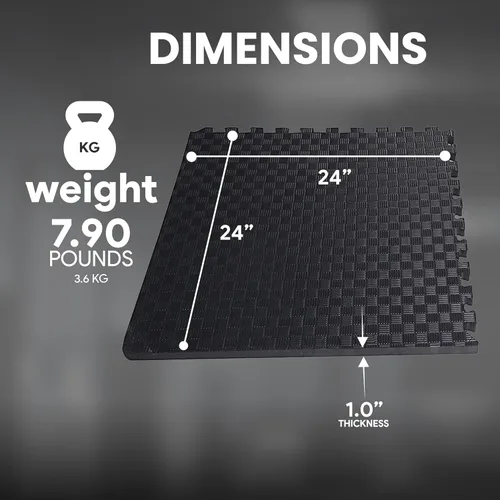 Miniatura 4 de BalanceFrom Tapete de ejercicio tipo rompecabezas con baldosas entrelazadas de espuma EVA para MMA – Ejercicio – Una pulgada de grosor, 24 pies