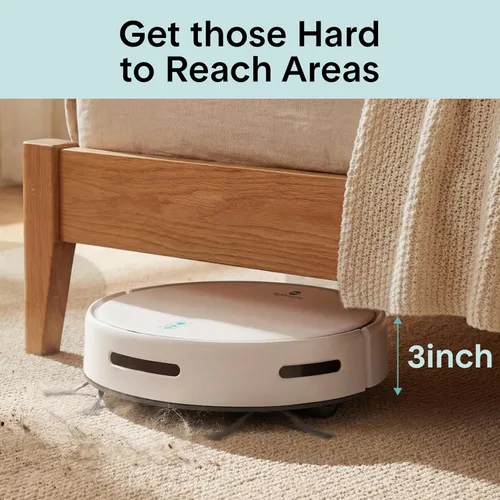Miniatura 4 de SereneLife Robot aspirador automático y trapeador, control de aplicación, 3 modos de limpieza, sensores inteligentes anticaídas, carga automática