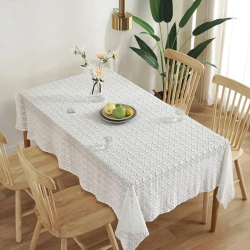 Miniatura 2 de AMZALI Classic Collection - Mantel de encaje de ganchillo de algodón, a prueba de polvo, para mesa de bufé, cena de vacaciones, fiestas, banquetes