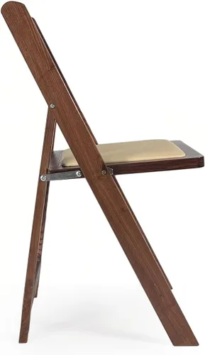 Miniatura 6 de Sillas plegables de madera con cojín, asientos comerciales apilables, sillas para bodas, banquetes y eventos, juego de 4, madera de fruta clásica