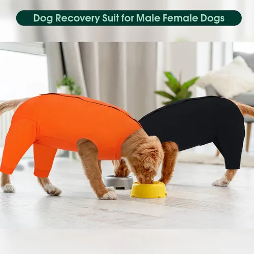 Miniatura 7 de Kuoser Traje de Cirugía para Perro Hembra Esterilización Macho Castración, Manga de Pierna de Perro para Dejar de Lamer Enterizo Suave para Perro
