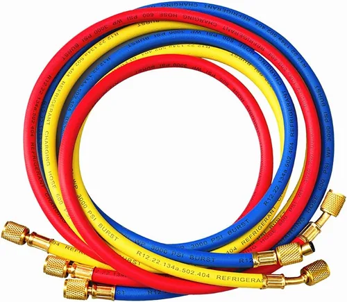 Tubo de manguera de carga de CA, mangueras de calibradores HVAC de 72 pulgadas, manguera de carga de refrigerante para R134A R12 R22 R502 Juego de