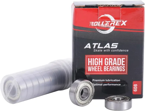 Miniatura 6 de Rollerex Atlas 608ZZ - Rodamientos de ruedas prelubricados ABEC 5 y ABEC-1 para patines en línea, cuchillas de rodillo, scooters, RipStiks