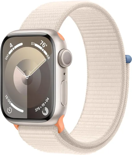 Miniatura 17 de Apple Watch Series 9 [GPS 41mm] SmartWatch con caja de aluminio rosa con correa deportiva rosa claro S/M. Rastreador de fitness, aplicaciones