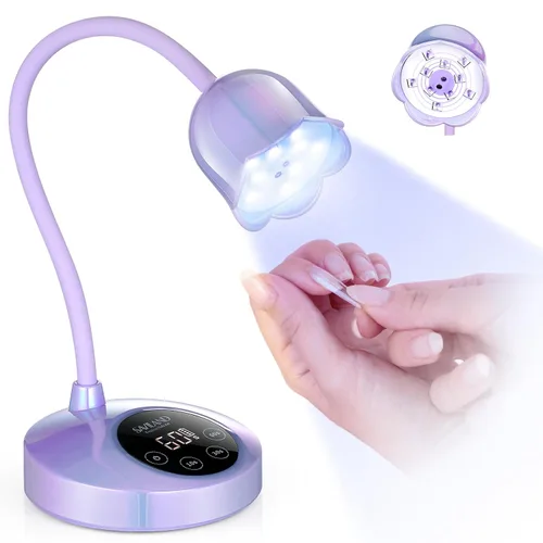 Miniatura 6 de SAVILAND Lámpara LED UV para uñas: Mini luz UV de 36 W para uñas de gel con soporte para cepillo de uñas, lámpara de uñas de gel y luz de curación