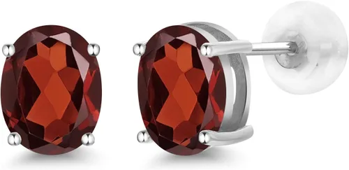 Miniatura 128 de Gem Stone King Aretes de oro de 14 quilates con piedra natal ovalada de 0.315 x 0.236 in Aretes de oro para mujer