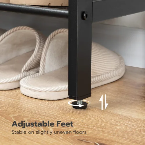 Miniatura 8 de HOOBRO Zapatero para entrada, organizador de zapatos de 4 niveles con estantes de malla ajustables, 12-16 pares de zapatos, amplio montaje