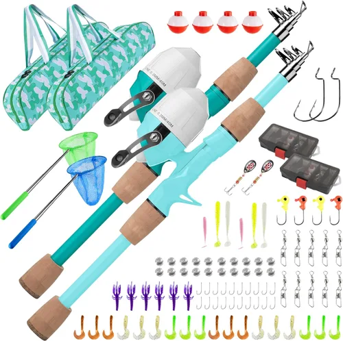 Miniatura 12 de WIDDEN Caña de Pescar para Niños, Cañas de Pescar Telescópicas Portátiles para Niños y Niñas, Kit Combinado de Caña de Pescar y Carrete con Caja