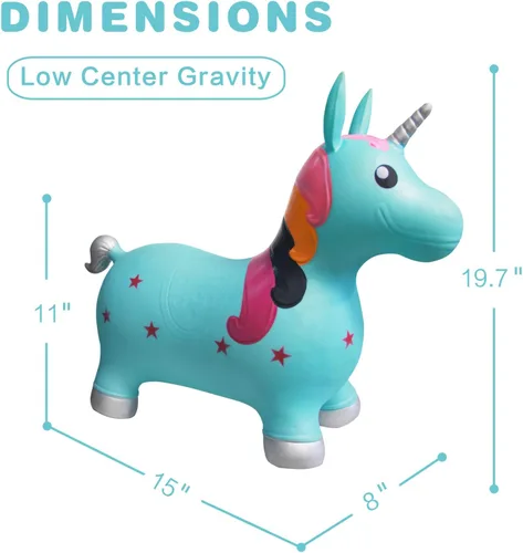 Miniatura 2 de HotMax Juguetes de caballo inflable de unicornio para niñas de 2 años, animales que rebotan, juguetes de salto de goma para bebé niña o niño, regalo