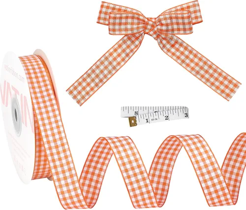 Miniatura 46 de VATIN Cinta a cuadros en blanco y negro – 3/8 pulgadas x 50 yardas, perfecta para cestas de Pascua, manualidades de primavera, envoltura de regalos