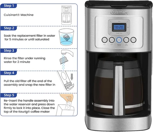 Miniatura 5 de Possiave - Paquete de 12 filtros de café compatibles con Cuisinart, filtro de agua de carbón para Cuisinart, se adapta a todas las máquinas de café