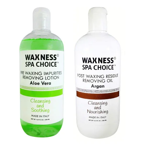 Waxness Spa Choice Loción depiladora preposterior a la depilación con cera y aceite de argán 2 x 16.9 fl oz / 16.9 fl oz