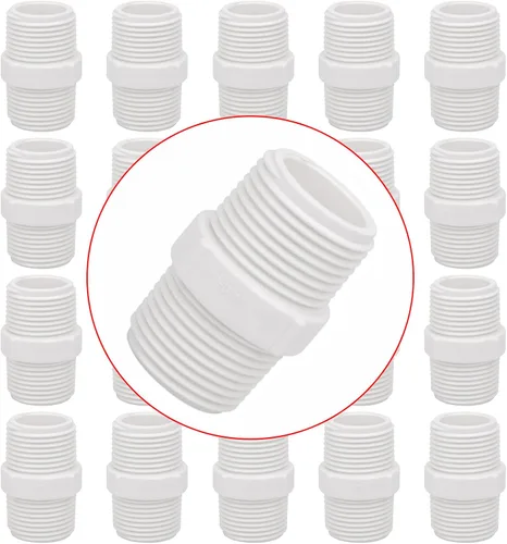 Miniatura 21 de Paquete de 10 Adaptadores Conectores de Acoplamiento de Tubería de PVC de Rosca Doble Hembra de 1 pulgada (F x F) SCH40 Acoplamiento de Tubería