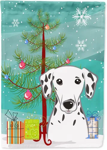 Miniatura 65 de Caroline's Treasures BB1622CHF - Bandera de casa Shih Tzu con árbol de Navidad y gris plateado para porche, grande, para colgar en la pared