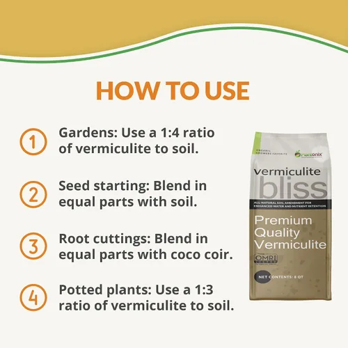Miniatura 3 de Vermiculita Bliss (24 cuartos de galón) - Vermiculita orgánica para jardinería - Enmienda de suelo 100% natural - Vermiculita a granel para plantas