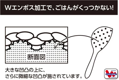 Miniatura 3 de Paleta de arroz antiadherente para sushi, plástico limpio libre de BPA, Choop grabado en relieve fabricado en Japón