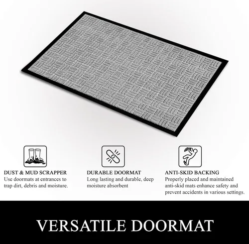 Miniatura 8 de A1HC - Tapete antideslizante para puerta delantera, patio, garaje y oficina, tapete de bienvenida lavable para uso en interiores y exteriores, 36 x