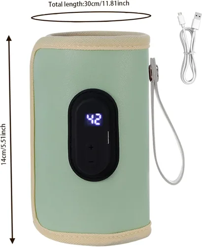 Miniatura 8 de Calentador de biberones portátil de 18 W, calentador de biberones de calentamiento rápido, temperatura ajustable, USB, calentador de biberones