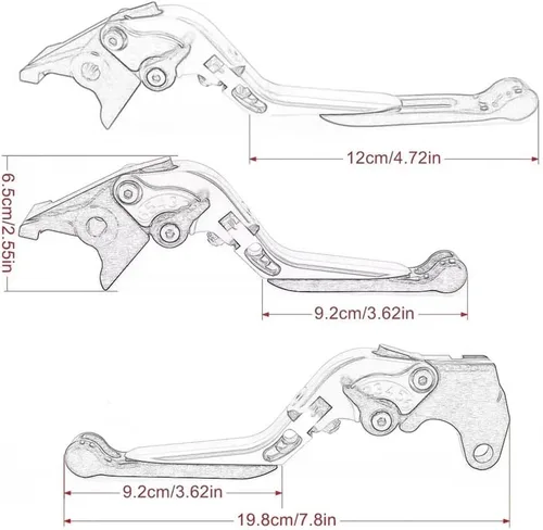 Miniatura 3 de Palanca de freno de motocicleta para FZ8 FZ-8 2011 2012 2013 2014 2015 2016-2020 motocicleta ajustable plegable extensible freno embrague palancas