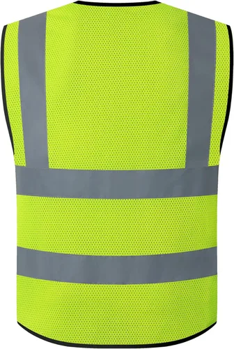 Miniatura 2 de Chaleco de seguridad reflectante para hombres y mujeres, chaleco de construcción que cumple con el estándar ANSI/ISEA Amarillo