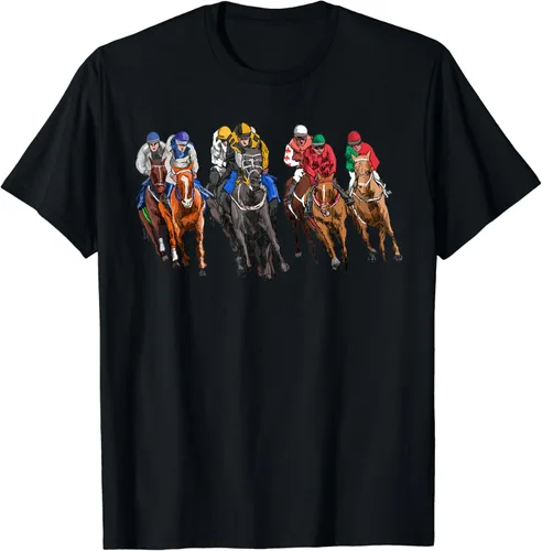 Camiseta divertida de carreras de caballos Jockey Racer Derby Rider Race Track Regalos, Negro -