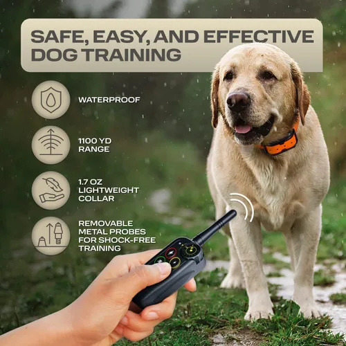 Miniatura 3 de PetSpy Collar de choque Premium para entrenamiento de perros, con vibración, choque y pitido, recargable e impermeable, E-collar, El mejor