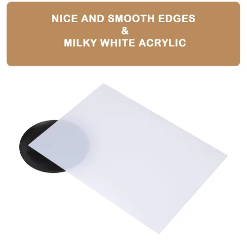 Miniatura 5 de 2 hojas de acrílico blanco lechoso de 12 x 12 pulgadas, acrílico translúcido blanco de 1/8 pulgadas de grosor, plexiglás fundido con papel protector
