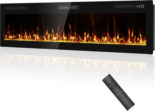 Miniatura 13 de Insertos de chimenea eléctrica de 42 pulgadas y montaje en pared con control remoto y pantalla táctil Calentador de chimenea de 1500 W