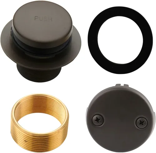 Miniatura 15 de HIDROP Kit de Conversión de Drenaje Tip Toe para Bañera, Kit de Recambio de Drenaje para Baño en Níquel Cepillado con Placa Frontal