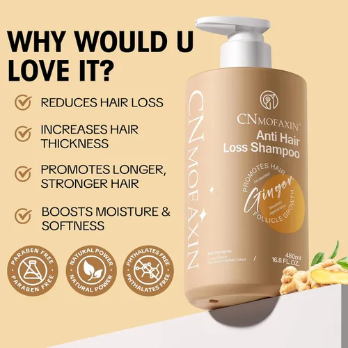 Miniatura 2 de Champú anticaída de cabello, champú nutritivo para el crecimiento del cabello para hombres y mujeres, tratamiento voluminizador para el crecimiento