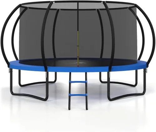 Miniatura 12 de Polar Aurora Trampolín para exteriores de 10 pies, 12 pies, 14 pies, 16 pies, con red de seguridad, almohadilla de resorte engrosada, trampolín Negro