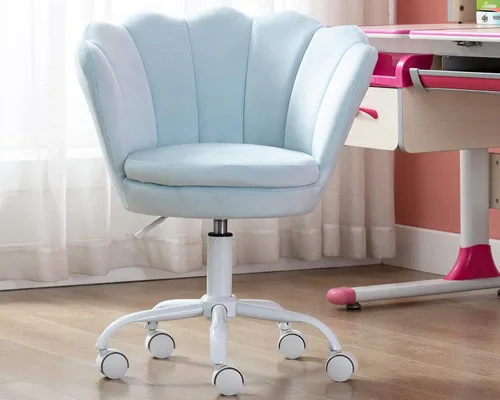 CIMOTA Silla de Escritorio Linda para Niños, Silla de Dormitorio de Terciopelo, Silla de Computadora Infantil Ajustable, Silla Giratoria Tipo