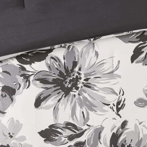 Miniatura 8 de Intelligent Design - Juego de edredón reversible, con estampado floral botánico, ultra suave, cepillado, con buen relleno de plumón natural, Dorsey