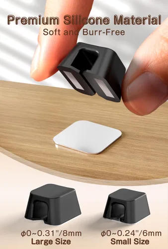 Miniatura 3 de Maveek - Clip magnético para cables, paquete de 5 soportes para cables, organizador de cables magnéticos, organizador de escritorio, pared, mesa
