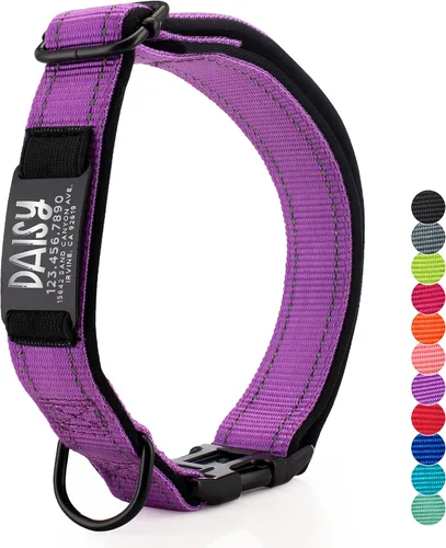 Miniatura 15 de ACTUALIZADO - Collares de perro personalizados y placa de identificación grabada, collar de perro de nailon reflectante, personalizable en 11