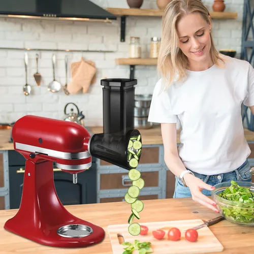 Miniatura 3 de Accesorios para trituradora KitchenAid para batidora de pie KitchenAid, rallador de queso, picador de verduras, ensalada, rallador de tirador