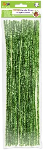 Miniatura 18 de Krafty Kids GC025E, tallos de felpilla de oropel, limpiadores de tuberías con purpurina, 0.236 in por 12 pulgadas, blanco, 1/4 x 12 pulgadas x 35