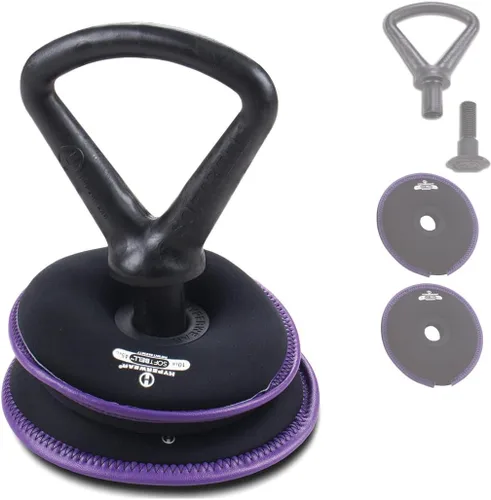 Miniatura 7 de Hyperwear SoftBell - Juego de pesas rusas ajustables, discos de peso suaves recubiertos de vinilo con base de goma, equipo versátil de gimnasio