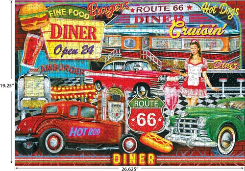 Miniatura 3 de RoseArt - Kodak Premium - 50's Diner - Rompecabezas de 1000 piezas para adultos