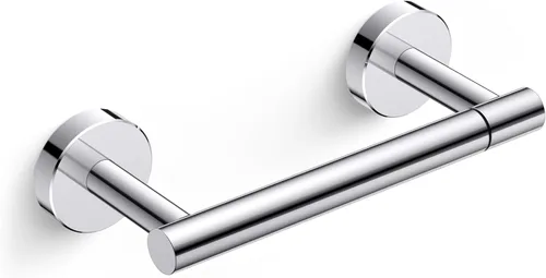 FORIOUS Soporte de pared para papel higiénico, soporte de rollo de papel higiénico de doble poste giratorio de acero inoxidable para baño, cromado