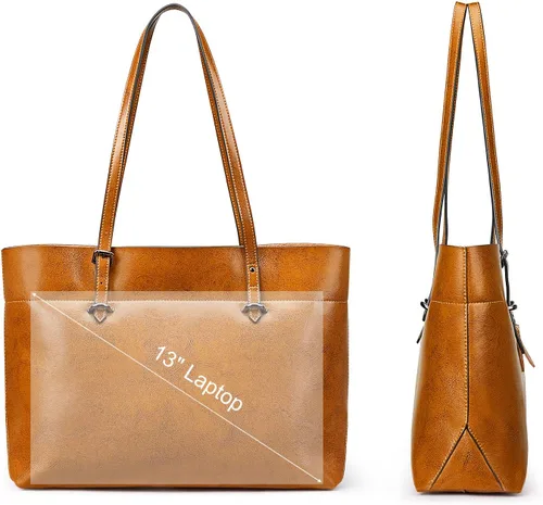 Miniatura 6 de Bolso de hombro para mujer S-ZONE, de estilo clásico y cuero, versión mejorada.