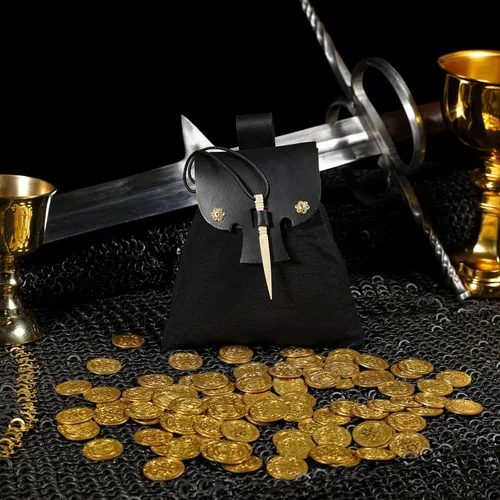 Miniatura 4 de Mythrojan Riñonera medieval de piel pequeña LARP Renaissance